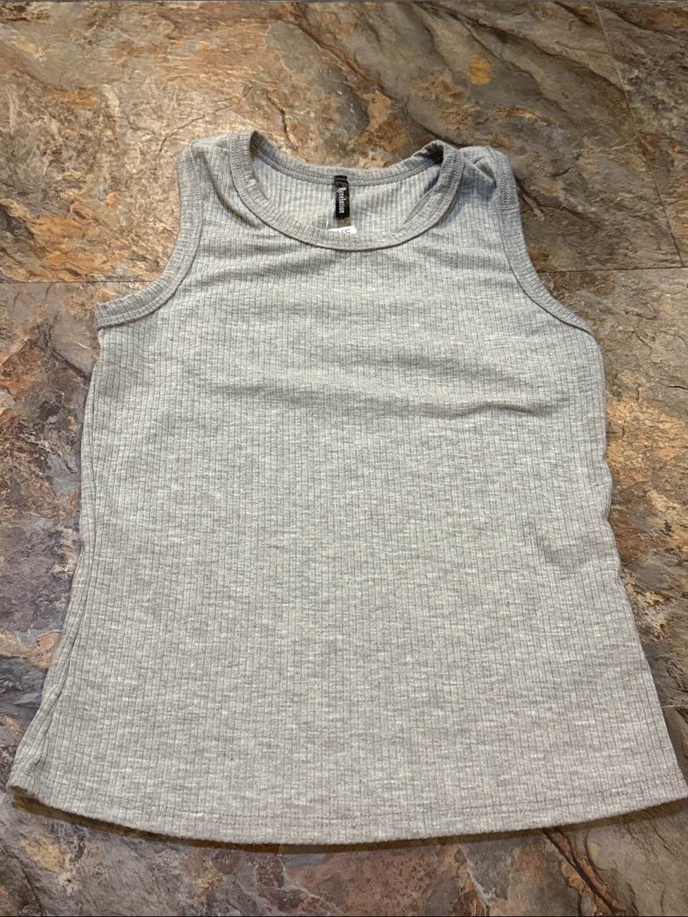 NWT Gray Ribbed Tank Top girls size large